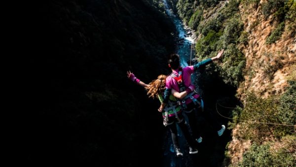 Nepal tandem bridge jump