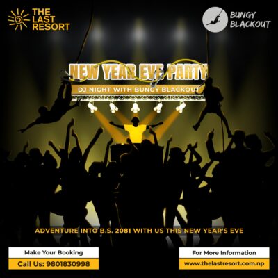 Poster for Bungy Blackut on New Years Eve at The Last Resort